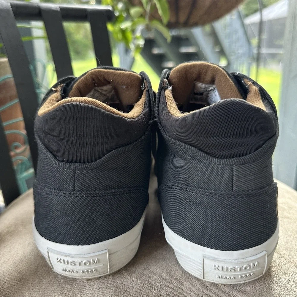 Kustom Men's Hotham Black Canvas Skate Sneakers US 11 Casual Shoes Travelite AUS